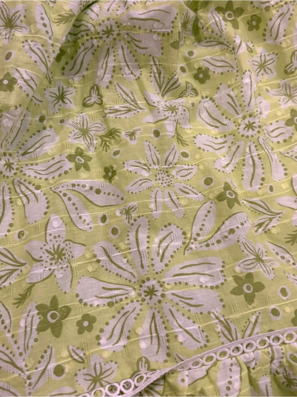 Joie Lime Green and White Floral Tiered Sundress